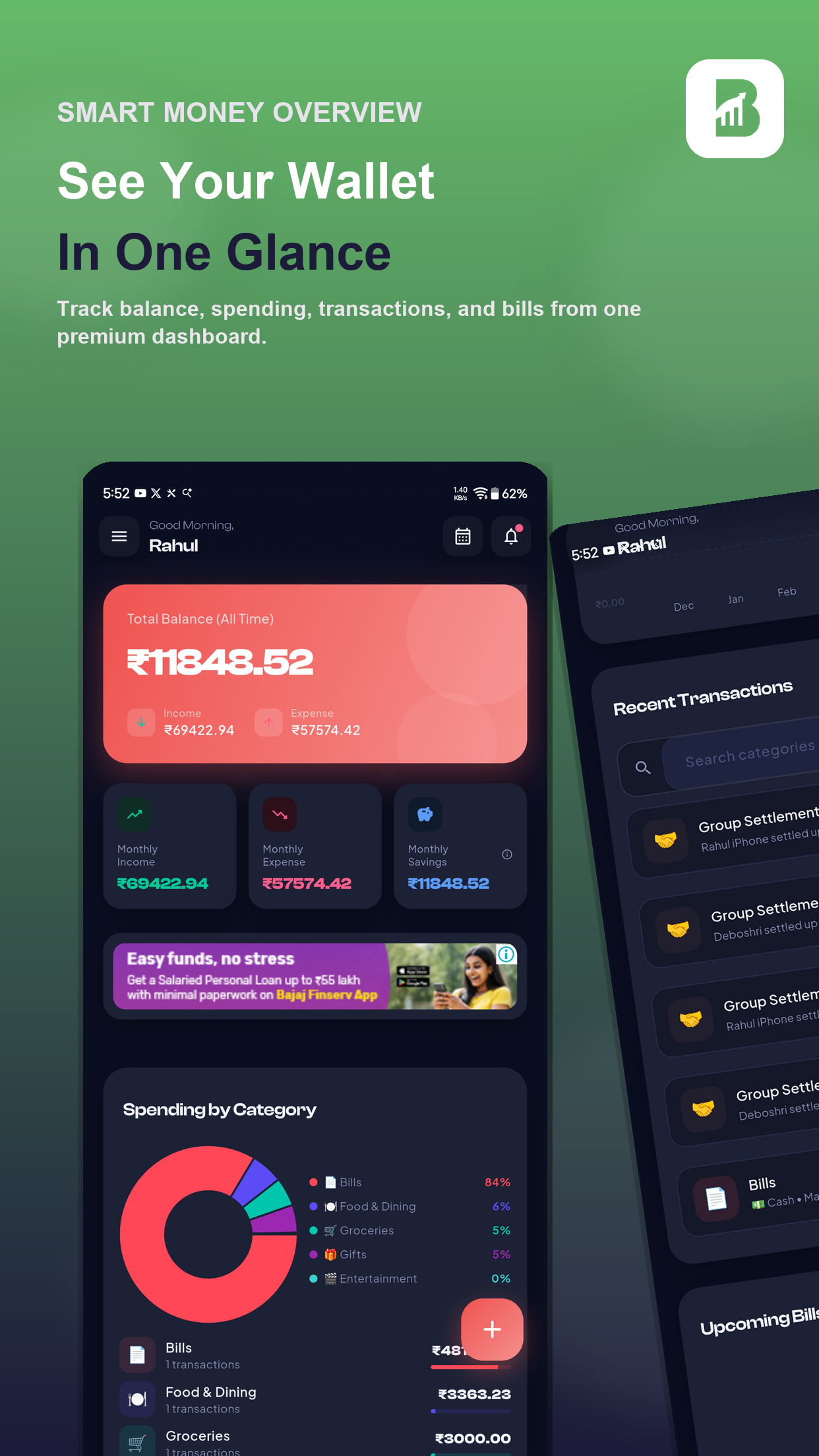 BudgetCraft money overview