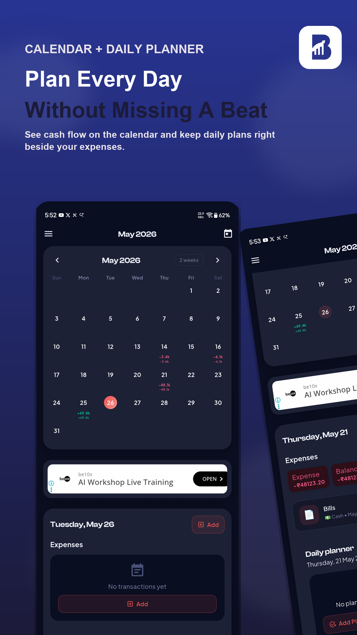 BudgetCraft calendar